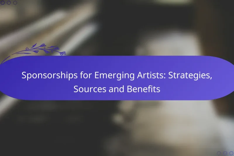 Sponsorships for Emerging Artists: Strategies, Sources and Benefits