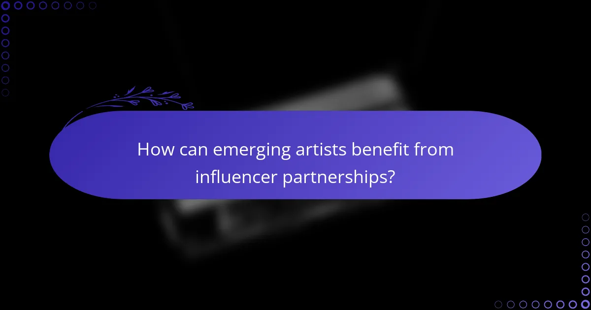 How can emerging artists benefit from influencer partnerships?