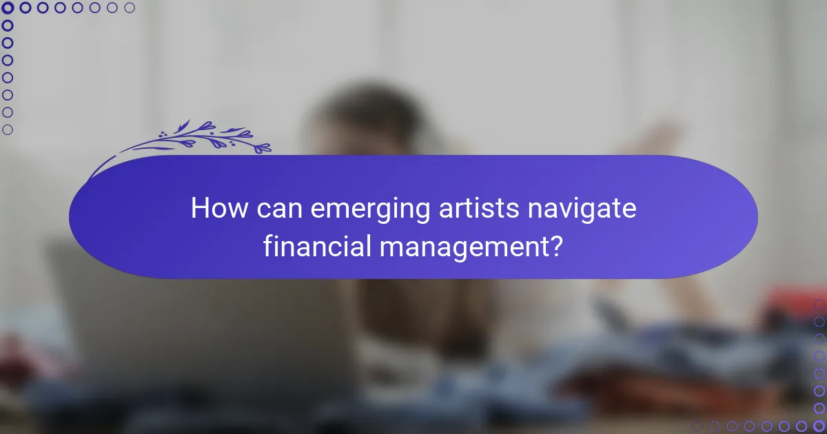 How can emerging artists navigate financial management?