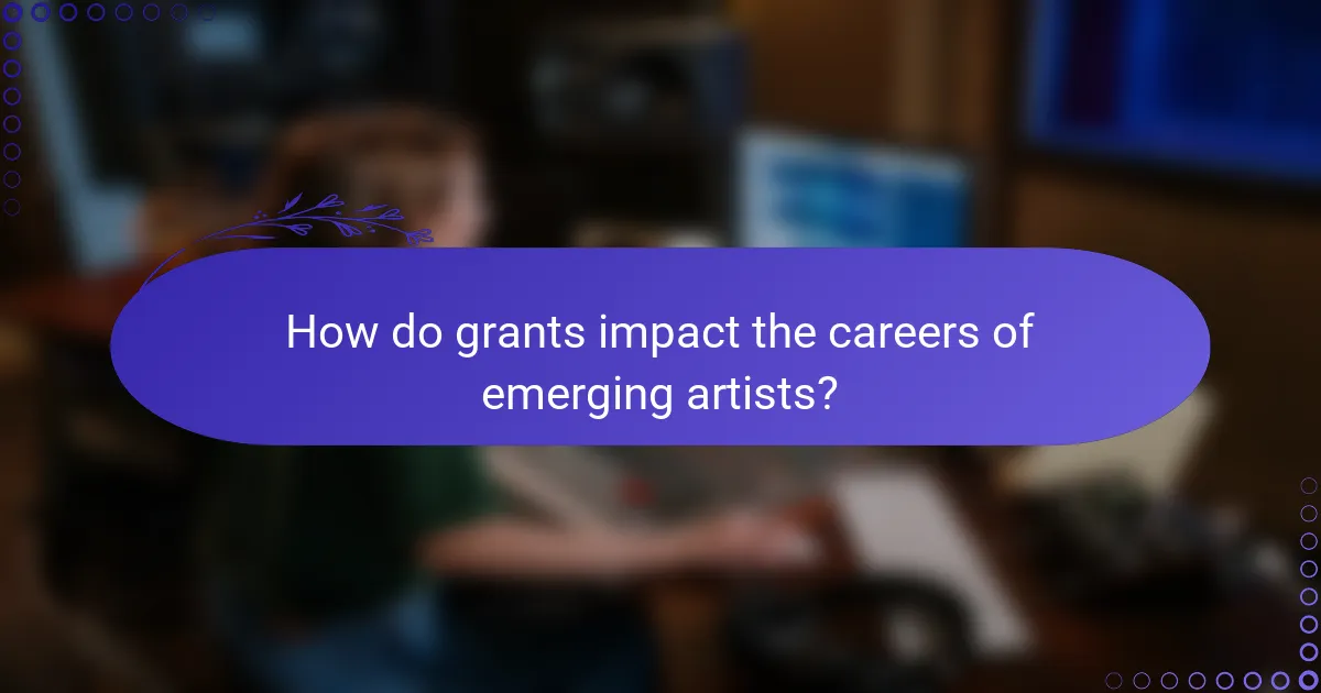 How do grants impact the careers of emerging artists?