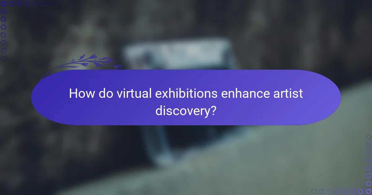 How do virtual exhibitions enhance artist discovery?