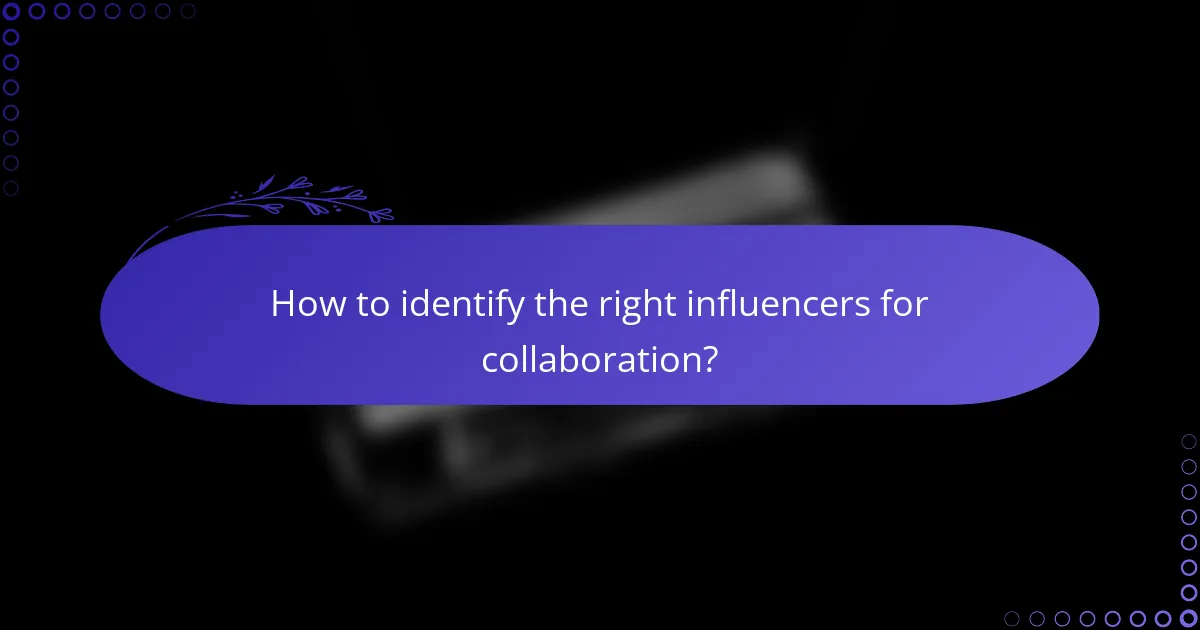 How to identify the right influencers for collaboration?