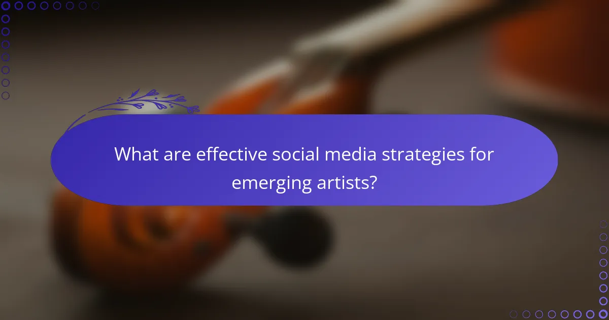 What are effective social media strategies for emerging artists?