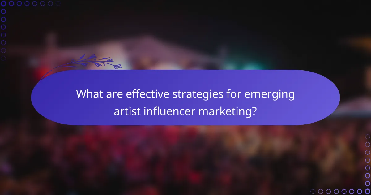 What are effective strategies for emerging artist influencer marketing?