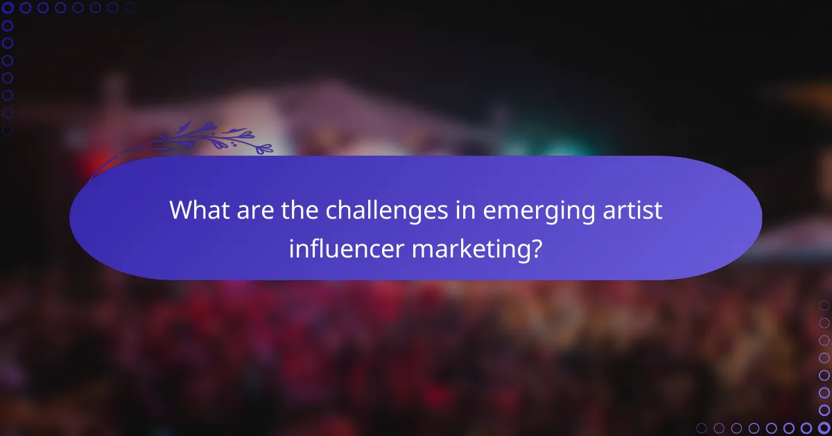 What are the challenges in emerging artist influencer marketing?