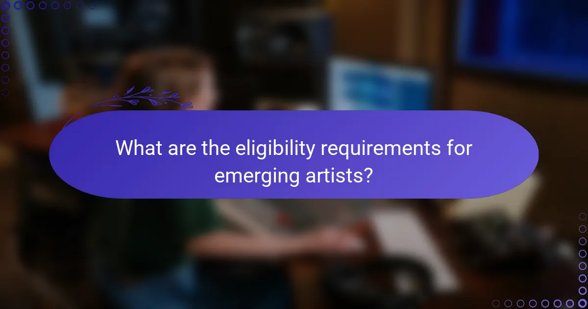 What are the eligibility requirements for emerging artists?