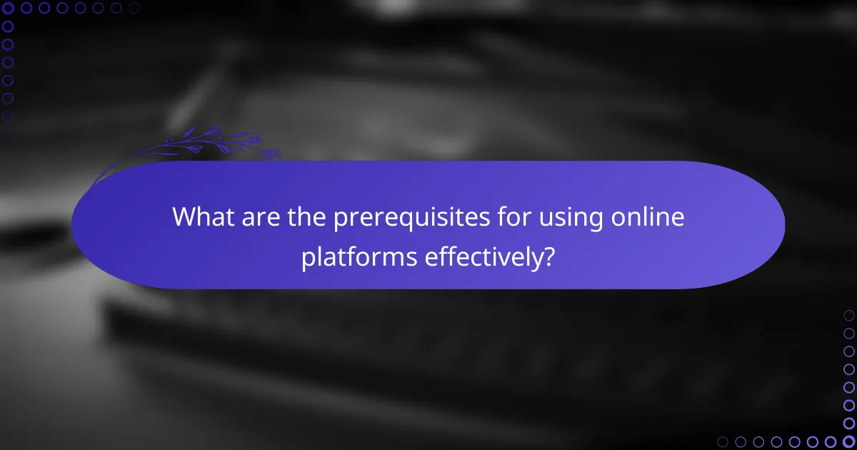 What are the prerequisites for using online platforms effectively?