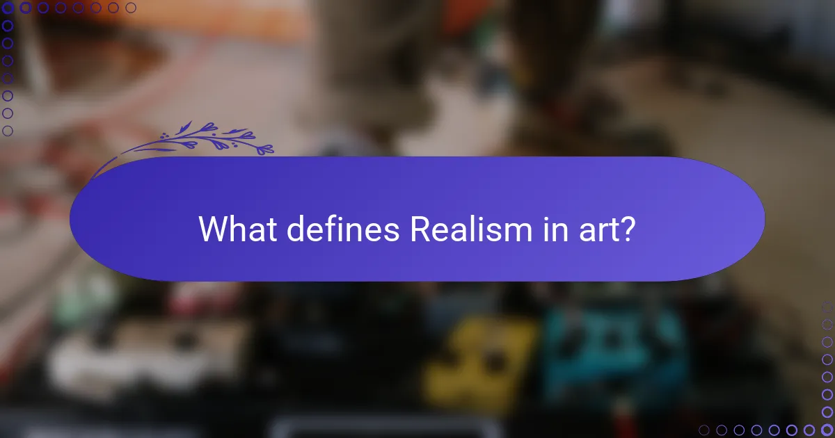 What defines Realism in art?