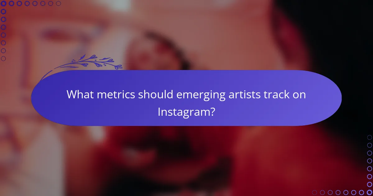 What metrics should emerging artists track on Instagram?