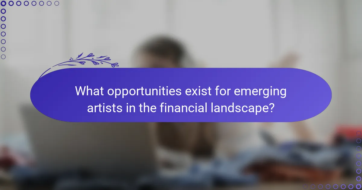 What opportunities exist for emerging artists in the financial landscape?
